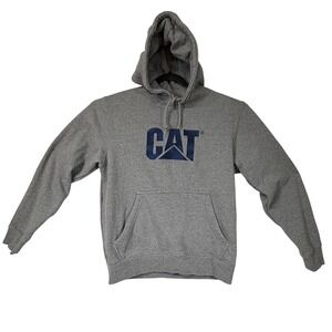 CAT Gray‎ Hoodie Sweatshirt Mens M Caterpillar Pullover Hooded Logo